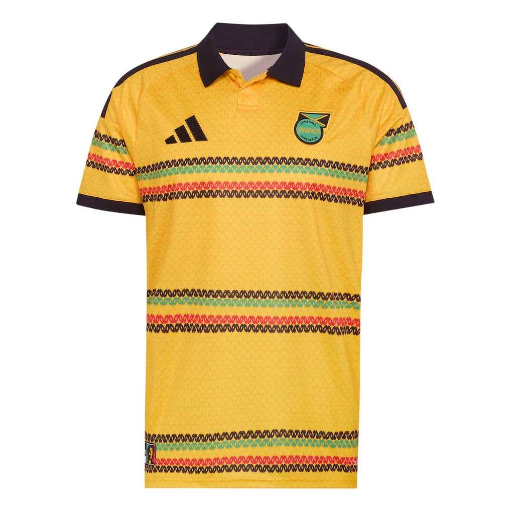 Jamaica national team 2026 soccer jersey yellow home jersey with classic stripes