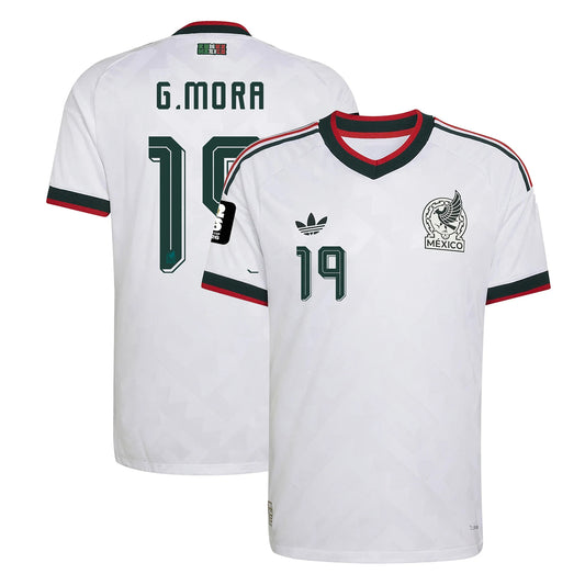 Mexico 2026 World Cup Away Stadium Replica Jersey With G. Mora #19 Printing