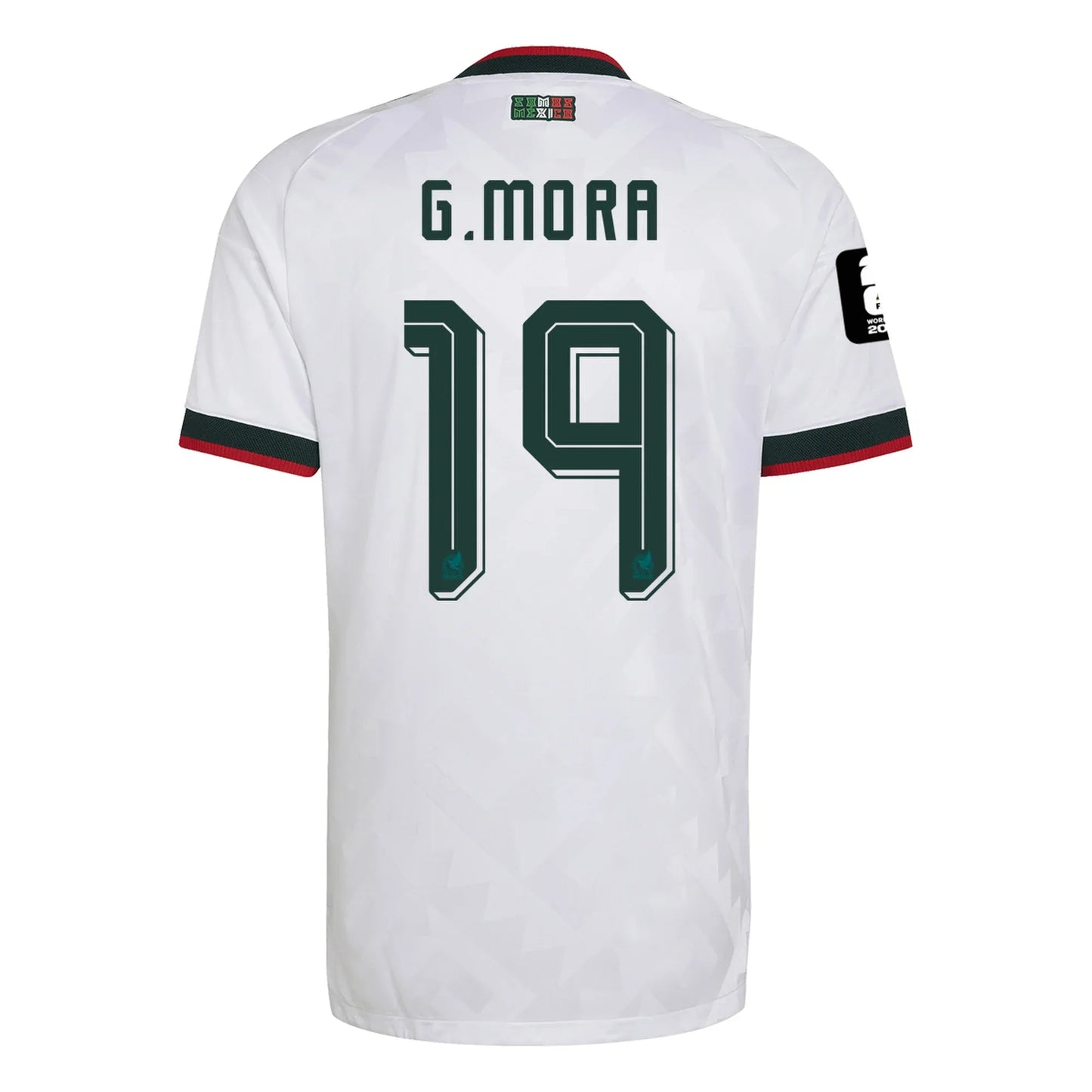 Mexico 2026 World Cup Away Stadium Replica Jersey With G. Mora #19 Printing Back View