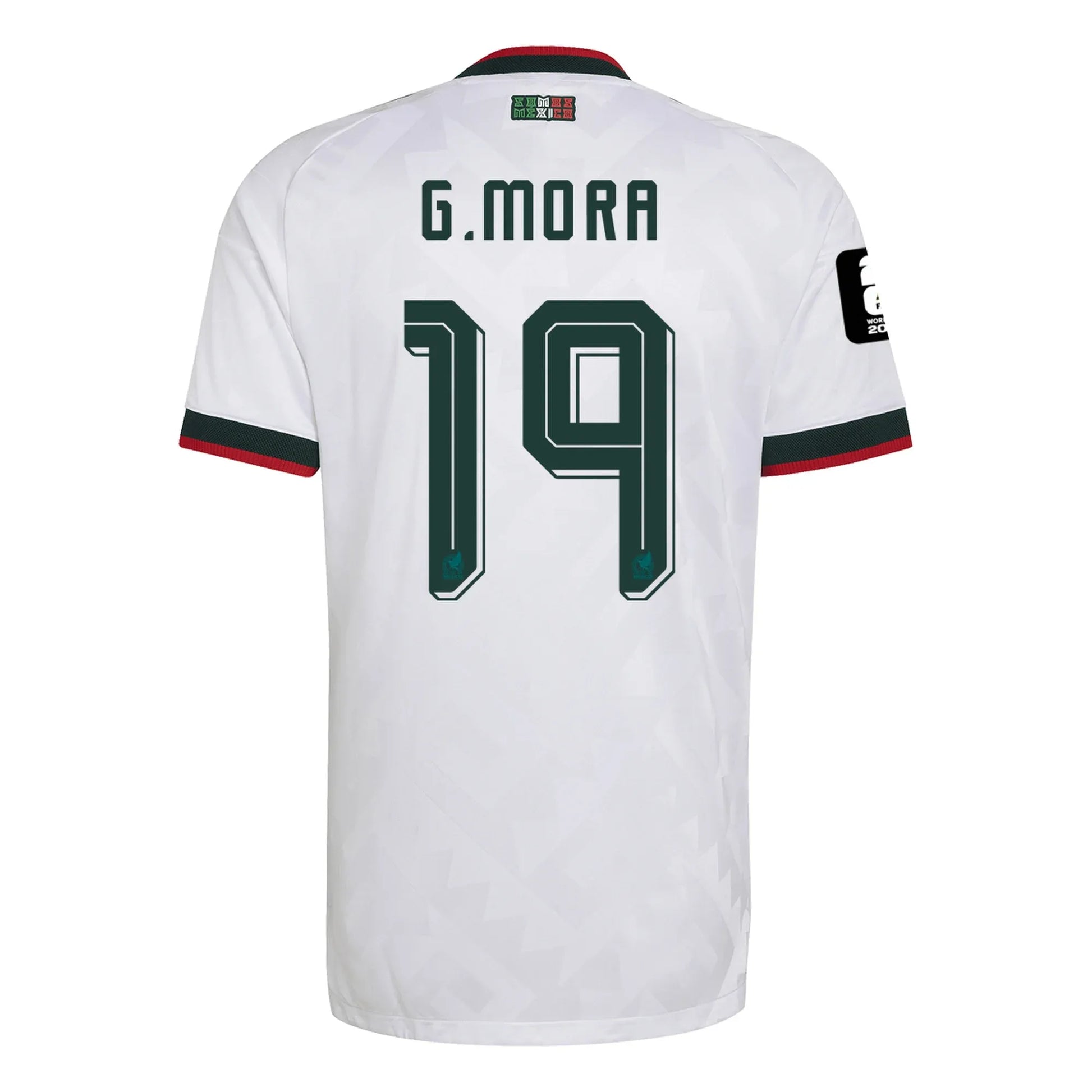 Mexico 2026 World Cup Away Stadium Replica Jersey With G. Mora #19 Printing Back View