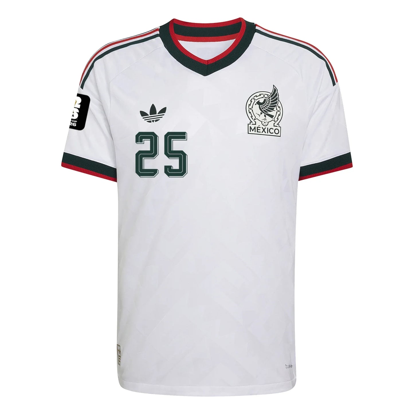 Mexico 2026 World Cup Away Stadium Replica Jersey With R. Alvarado #25 Printing  Front View