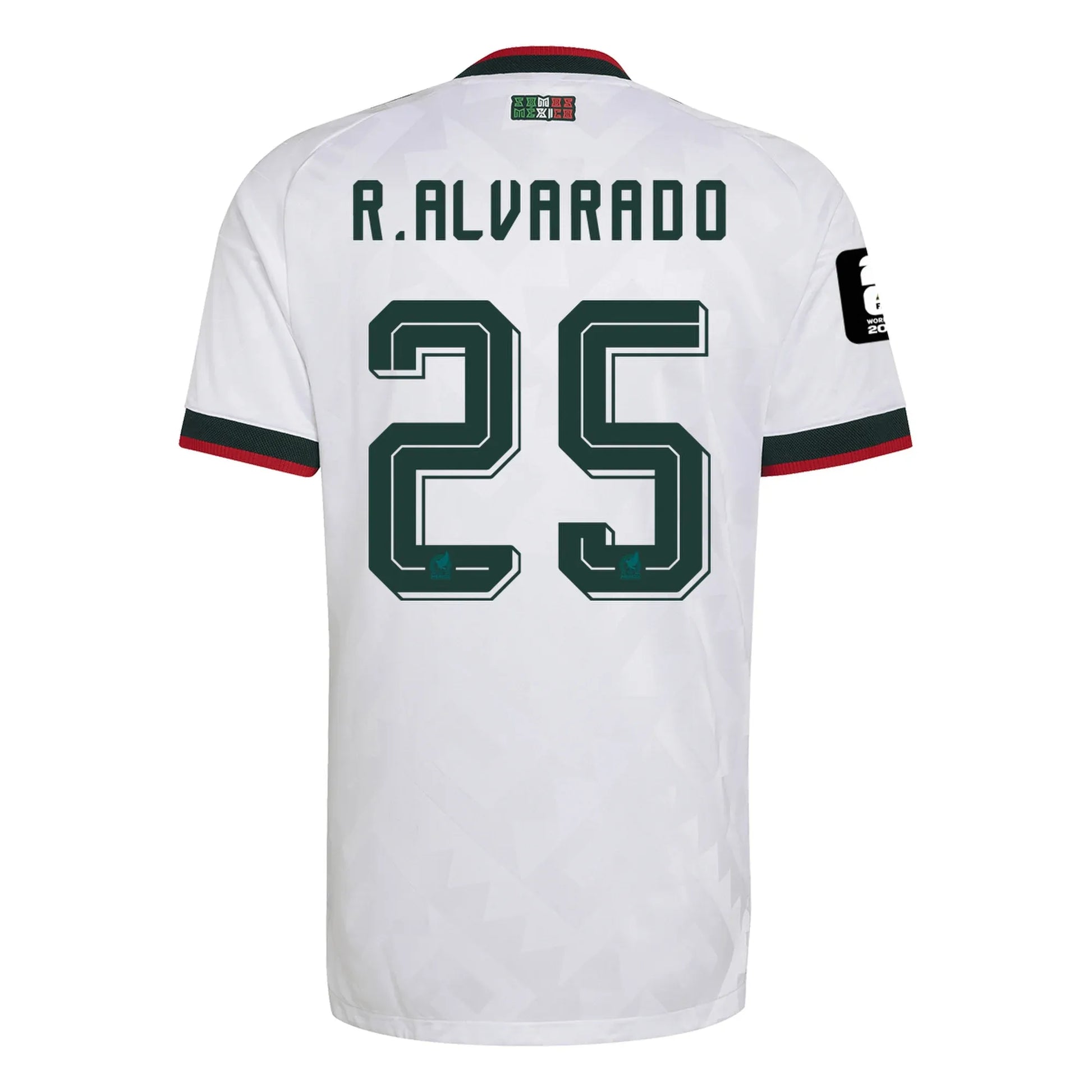 Mexico 2026 World Cup Away Stadium Replica Jersey With R. Alvarado #25 Printing  Back View