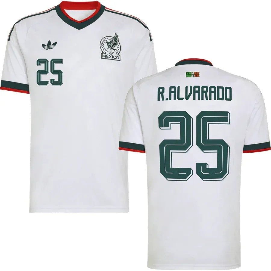 Mexico 2026 World Cup Away Stadium Replica Jersey With R. Alvarado #25 Printing 
