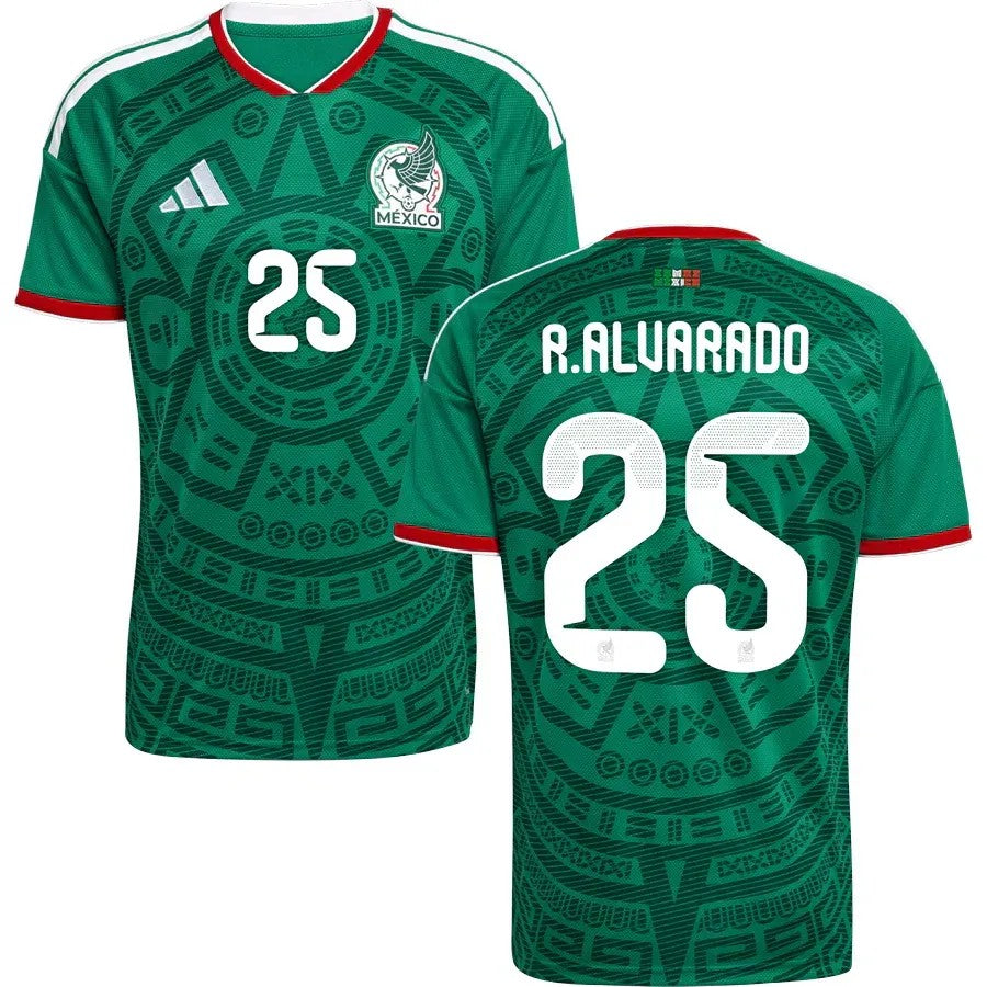 Mexico 2026 World Cup Home Stadium Replica Jersey With R. Alvarado #25 Printing
