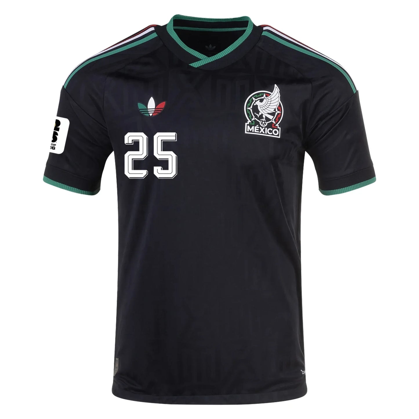Mexico 2026 World Cup Third Stadium Replica Jersey With R. Alvarado #25 Printing  Front View