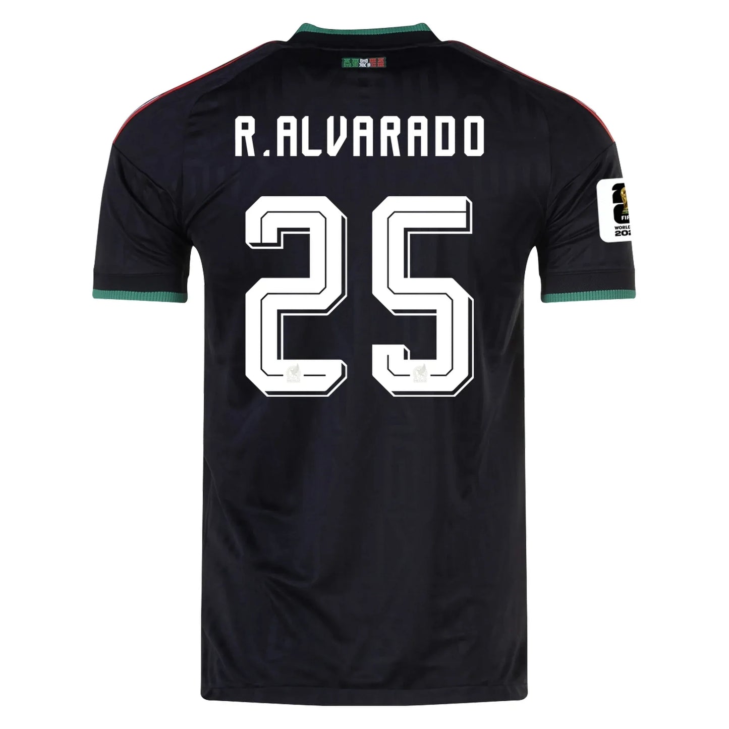 Mexico 2026 World Cup Third Stadium Replica Jersey With R. Alvarado #25 Printing Back View