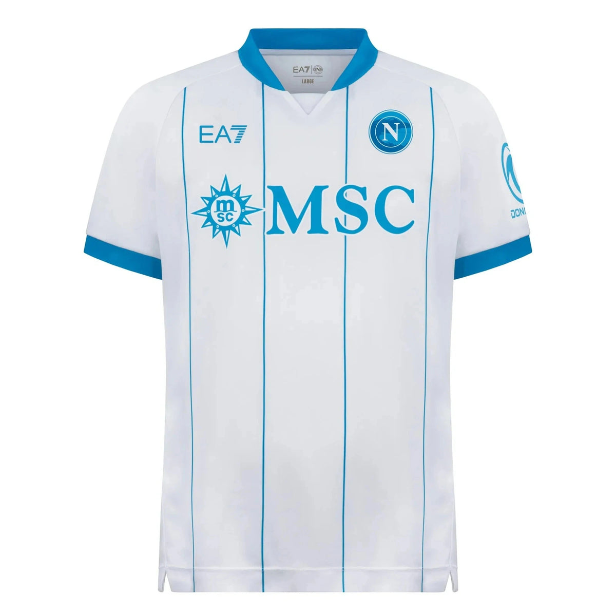Front view of Napoli 2026-2027 home blue stadium replica soccer jersey by Final Third Kit