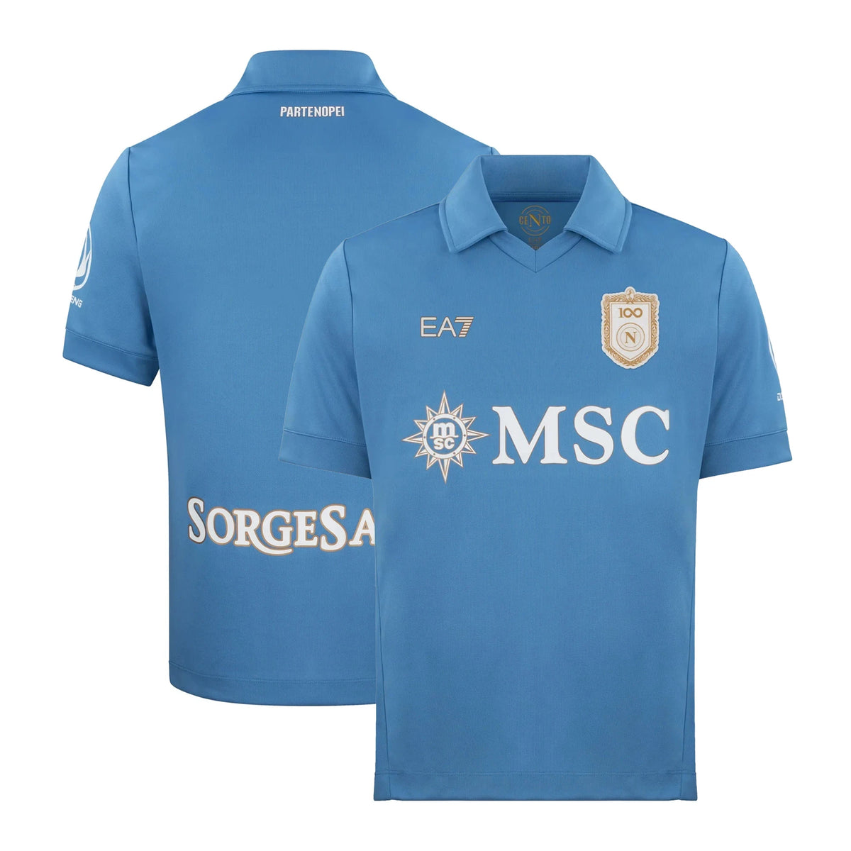 Front and back view of Napoli 2026-2027 away white stadium replica jersey by Final Third Kit