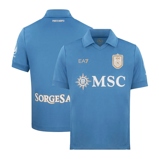Front and back view of Napoli 2026-2027 away white stadium replica jersey by Final Third Kit