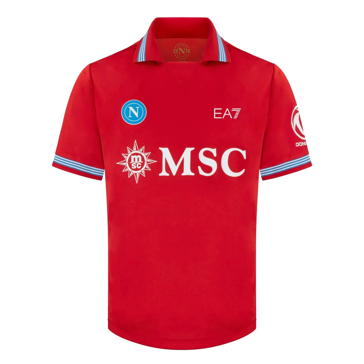 Front view of Napoli 2026-2027 third red stadium replica soccer jersey by Final Third Kit