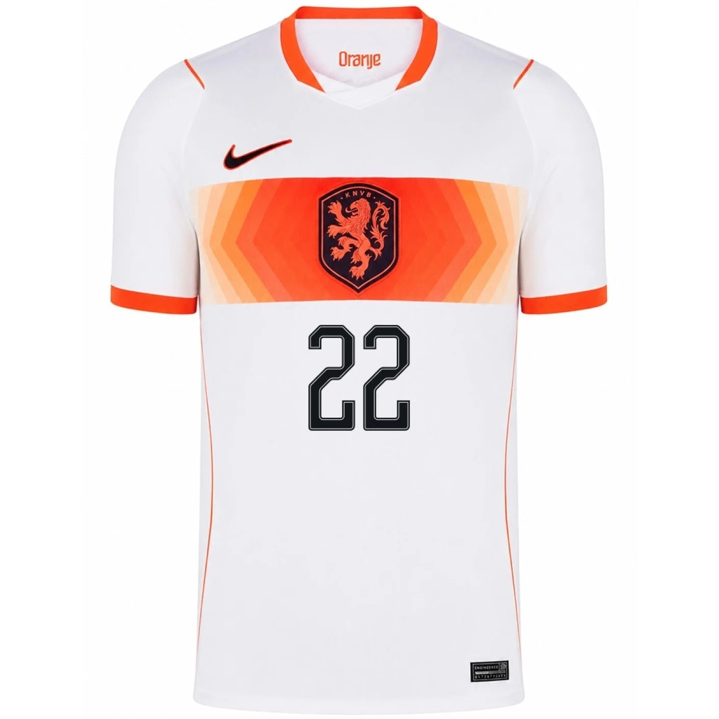 Netherlands 2026 World Cup Away Stadium Replica Jersey - Dumfries #22 front view