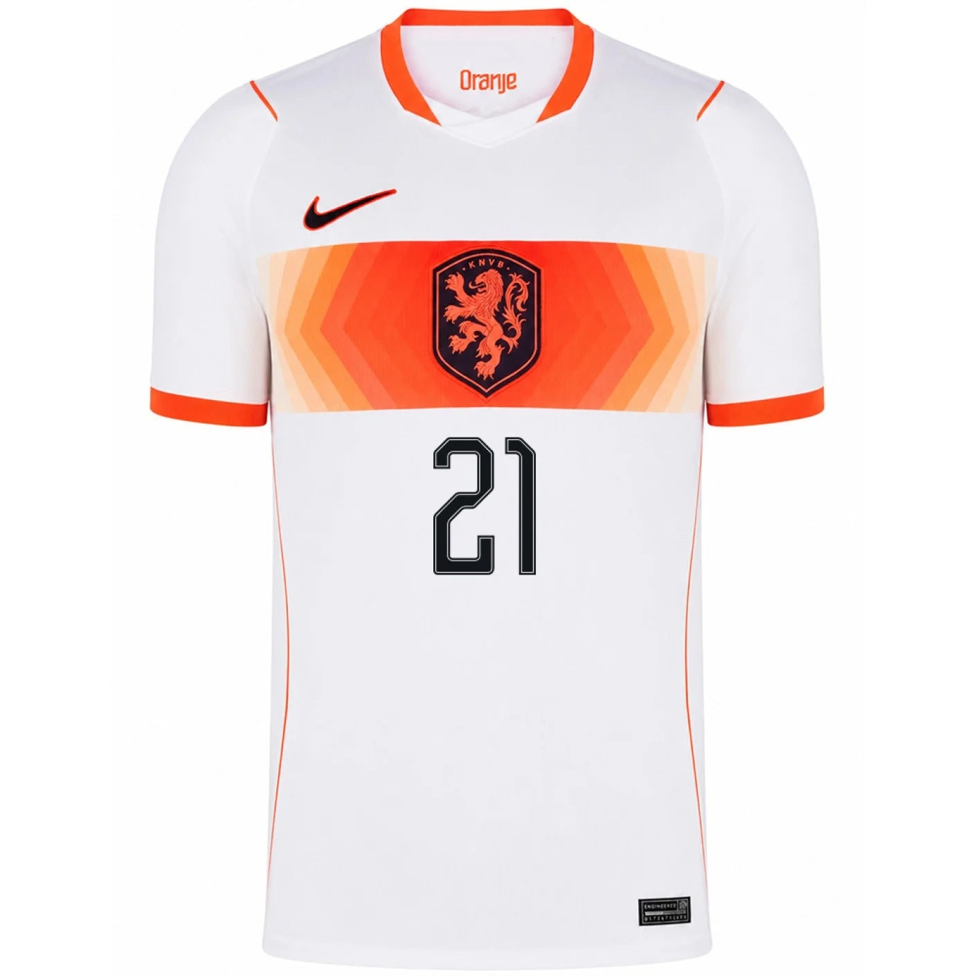Netherland 2026 world cup F. De Jong 21 Away stadium replica Jersey front view