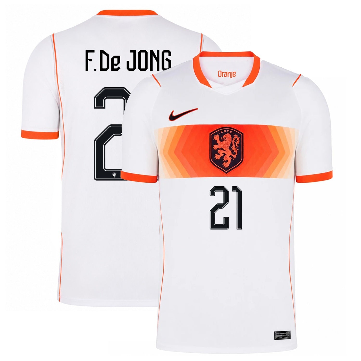 Netherland 2026 world cup F. De Jong 21 Away stadium replica Jersey