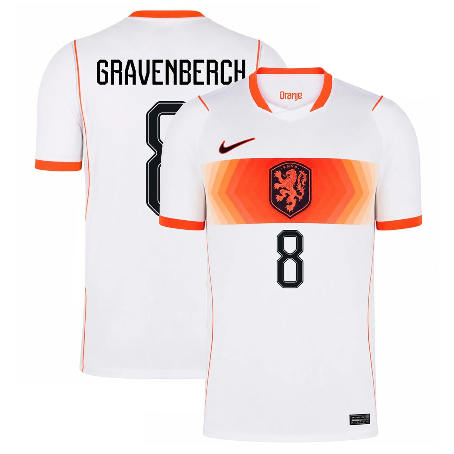 Netherland 2026 world cup Gravenberch 8 Away stadium replica Jersey
