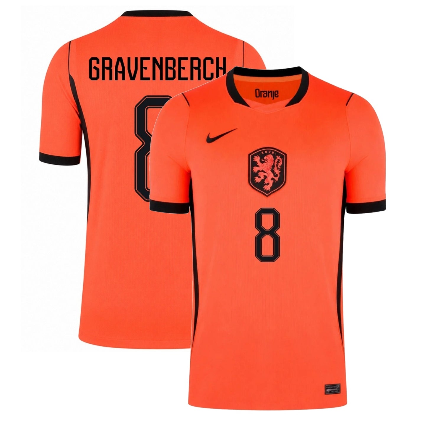 Netherland 2026 world cup Gravenberch 8 Home stadium replica Jersey -final third ki