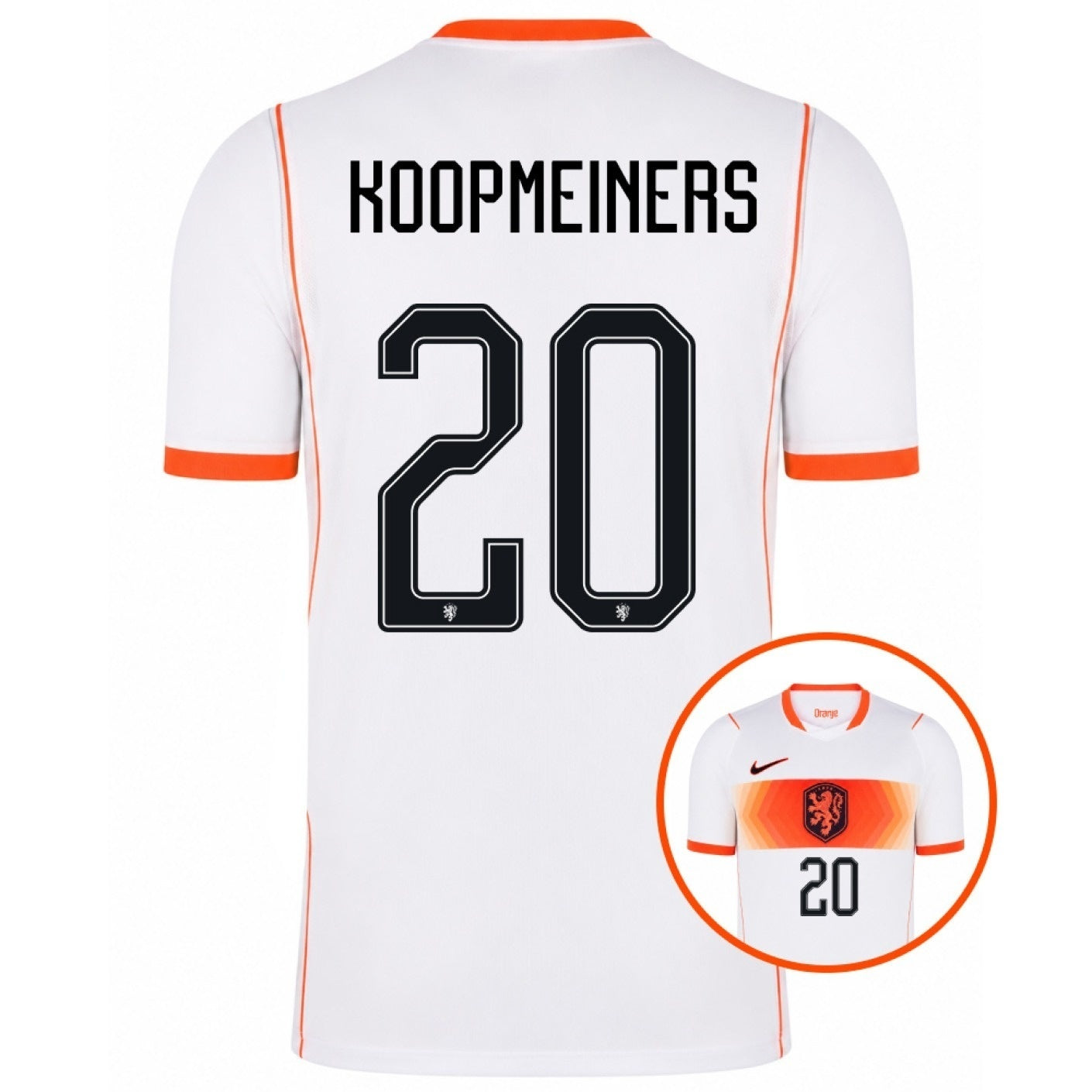 Netherlands 2026 World Cup Away Stadium Replica Jersey - Koopmeiners #20 back view