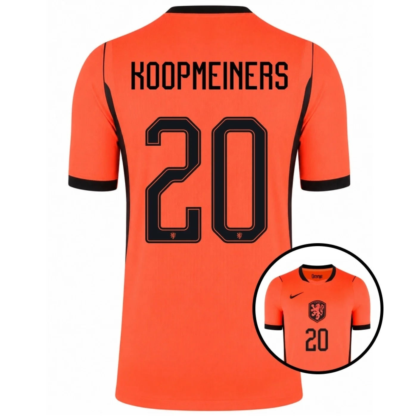 Netherlands 2026 World Cup Home Stadium Replica Jersey - Koopmeiners #20 back view