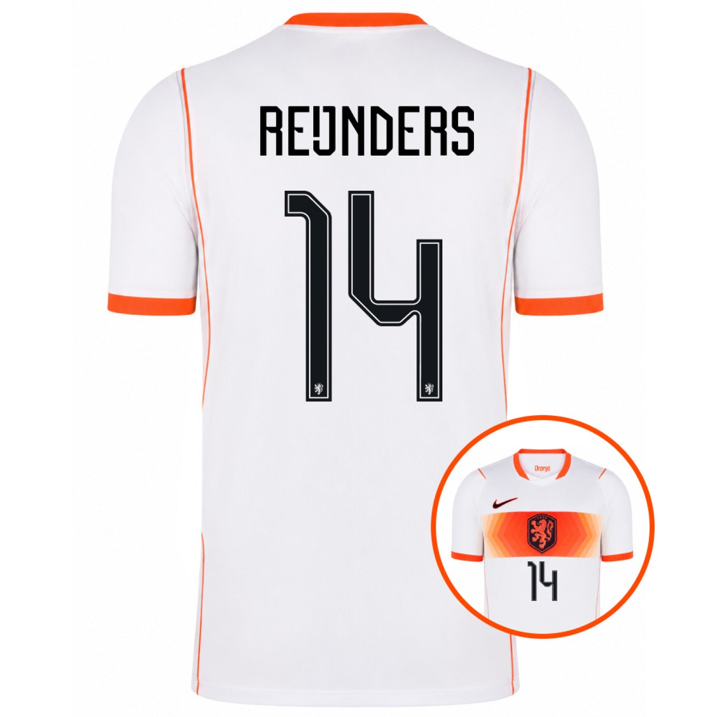 Netherland 2026 world cup  Reijnders 14 Away stadium replica Jersey back view