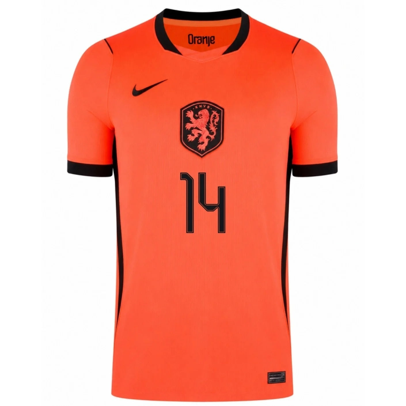 Netherland 2026 world cup Reijnders 14 Home stadium replica Jersey front view