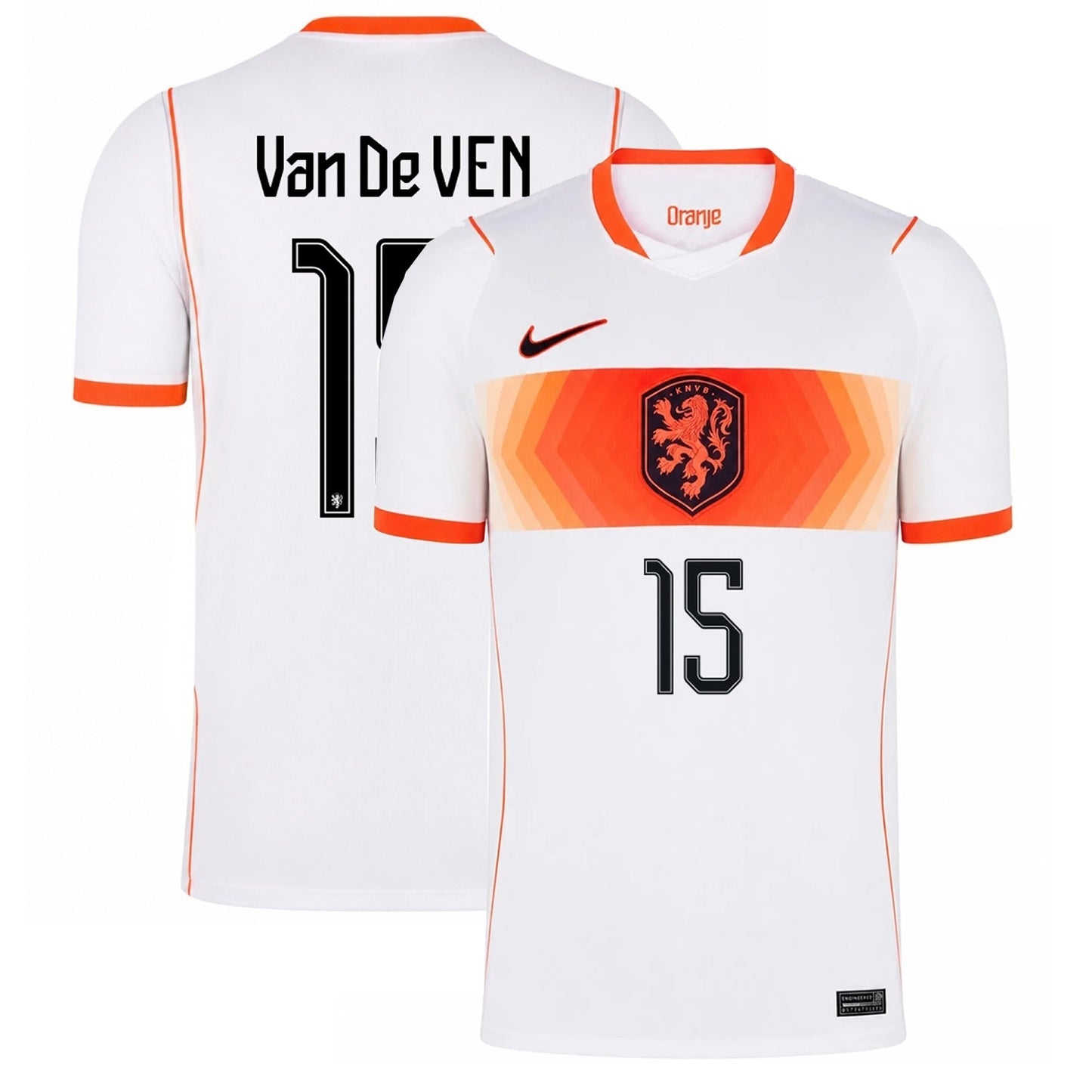 Netherland  2026 world cup Van De Ven 15 Away Stadium Replica Jersey