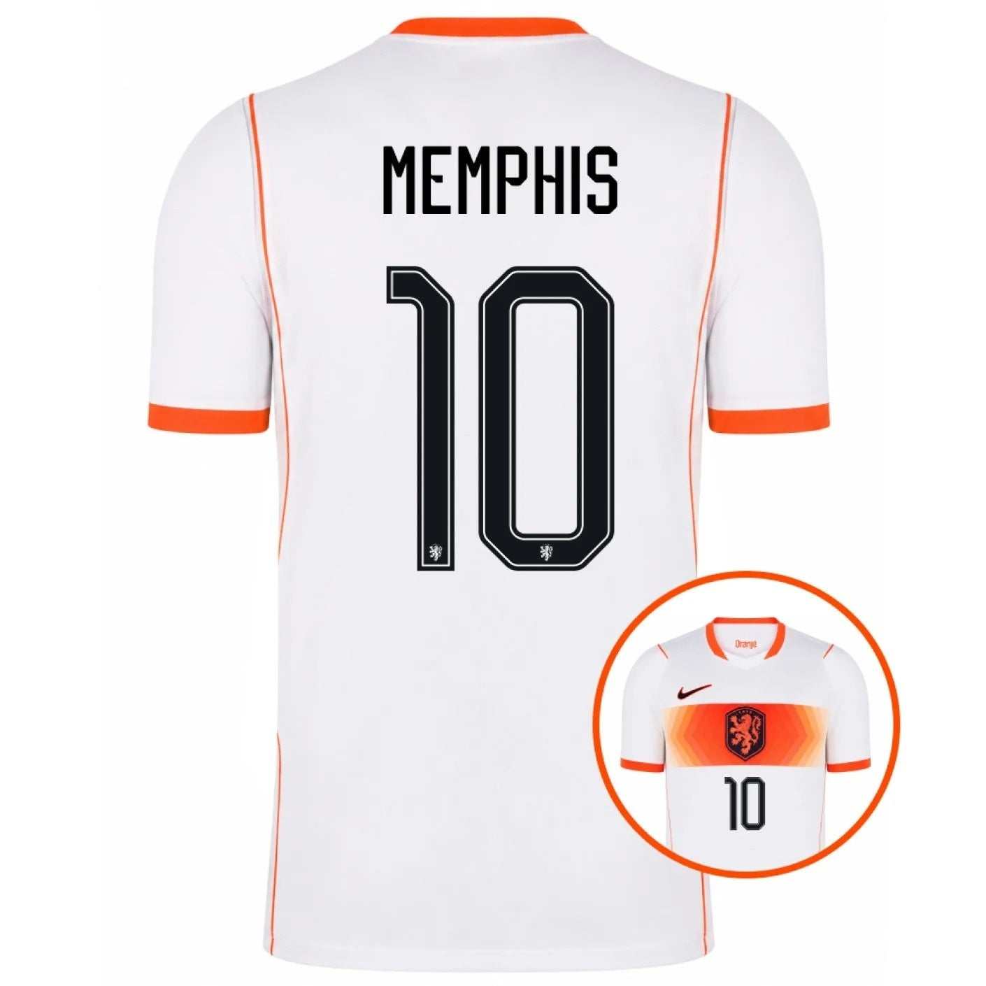 Netherlands Memphis 10 Away stadium replica Shirt 2026 world cup back view