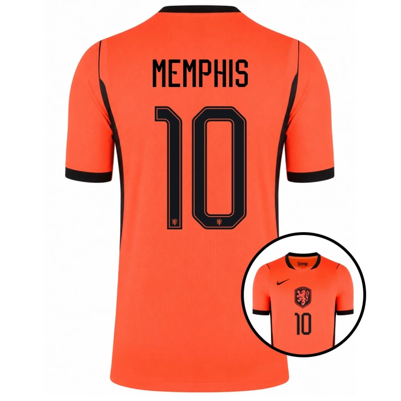 Netherlands Memphis 10 Home stadium replica Shirt 2026 world cup back view