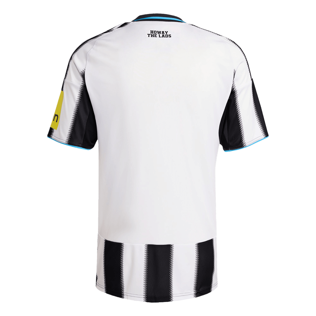 Back view of Newcastle United home custom jersey showing blank back without name or number