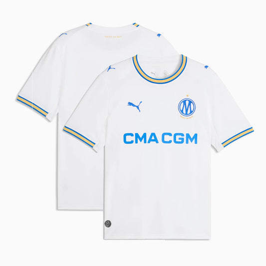 Front and back view of Olympique de Marseille 2026-2027 home white replica jersey by Final Third Kit