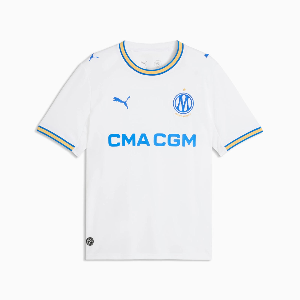 Front view of Olympique de Marseille 2026-2027 home white replica soccer jersey by Final Third Kit