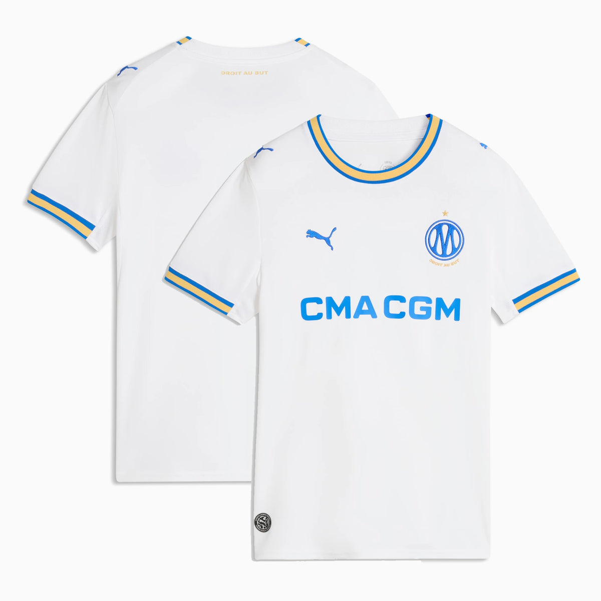 Front and back view of women's Olympique de Marseille 2026-2027 home white replica jersey by Final Third Kit
