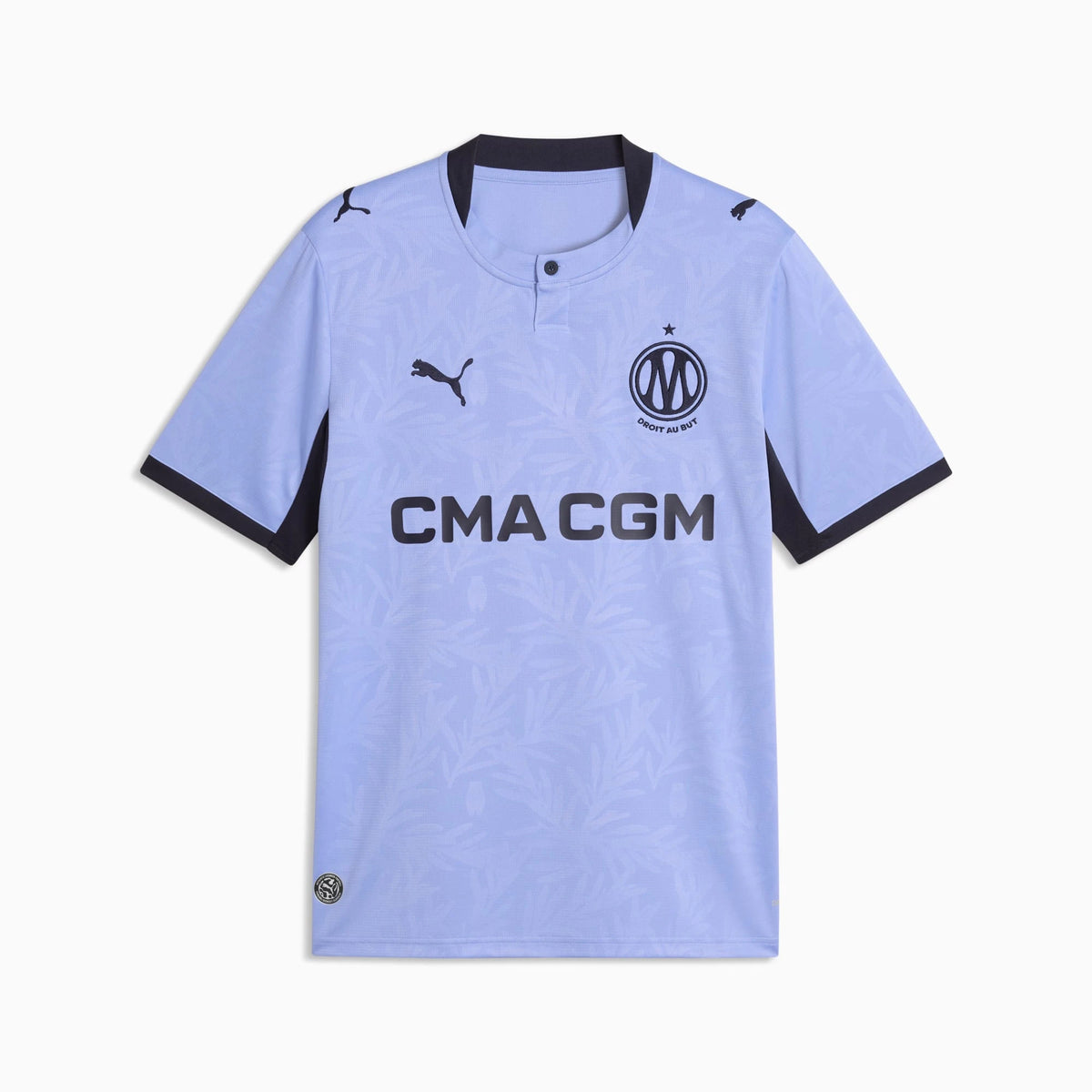 Front view of Olympique de Marseille 2026-2027 third blue replica soccer jersey by Final Third Kit