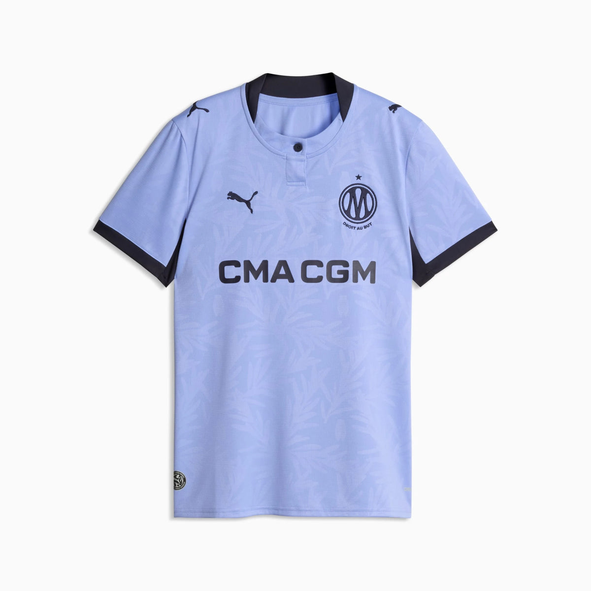 Front view of women's Olympique de Marseille 2026-2027 third blue replica soccer jersey by Final Third Kit
