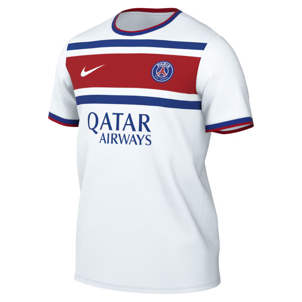 Front view of Paris Saint-Germain 2026-2027 away white pre-match top by Final Third Kit