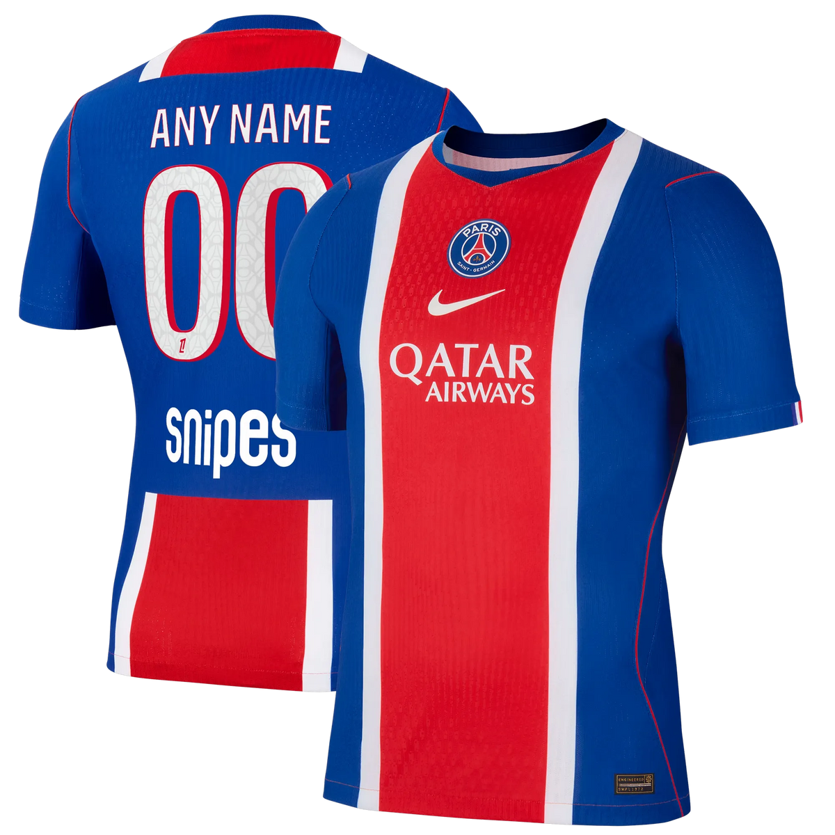 Front and back view of Paris Saint-Germain 2026-2027 home blue match authentic jersey by Final Third Kit
