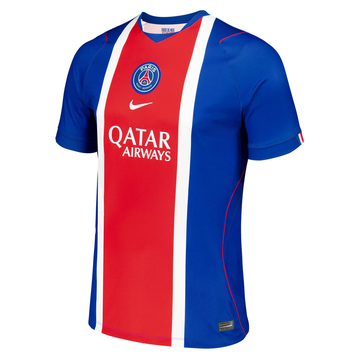 Front view of men's Paris Saint-Germain 2026-2027 home blue stadium replica soccer jersey by Final Third Kit