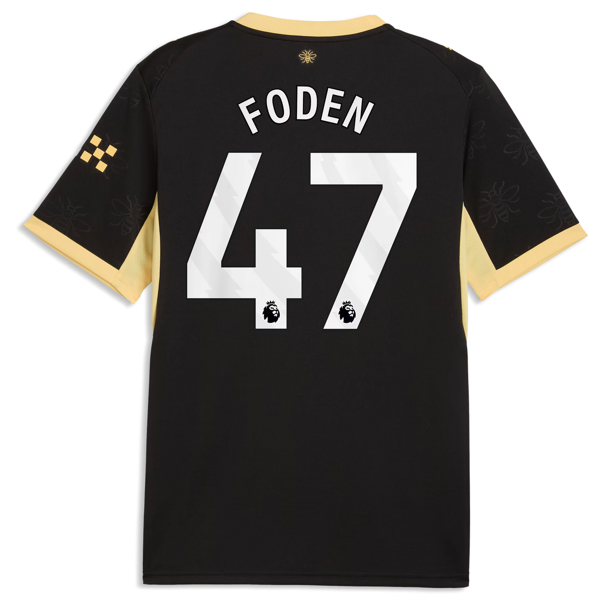 Back view of Manchester City 2026-2027 away black replica football shirt with Phil Foden name and number 47 printing by Final Third Kit