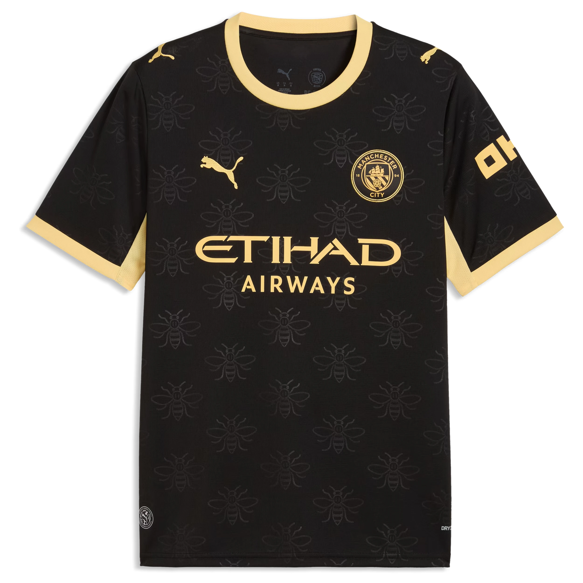 Front view of Manchester City 2026-2027 away black replica soccer jersey by Final Third Kit