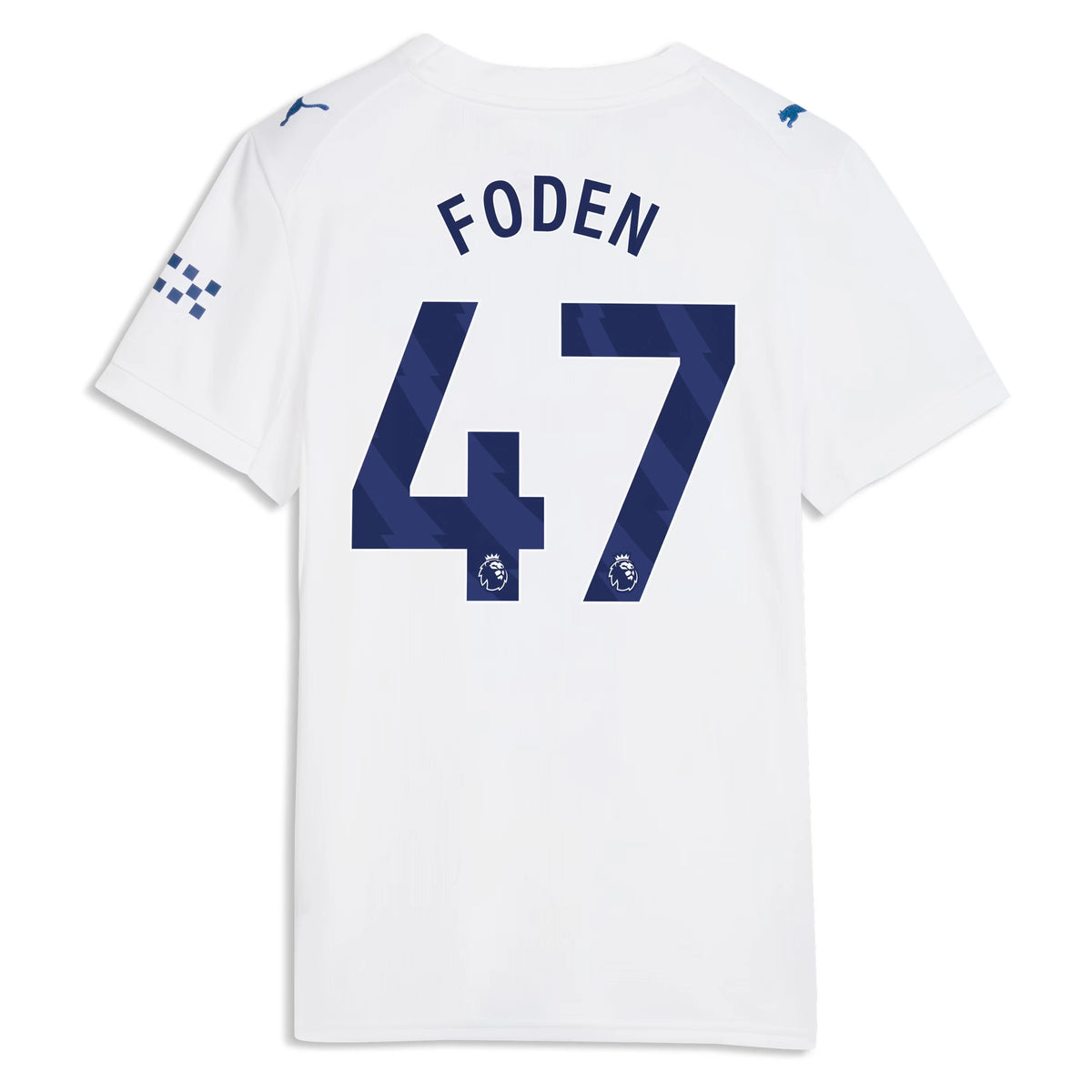 Back view of women's Manchester City 2026-2027 third white replica football shirt with Phil Foden name and number 47 printing by Final Third Kit