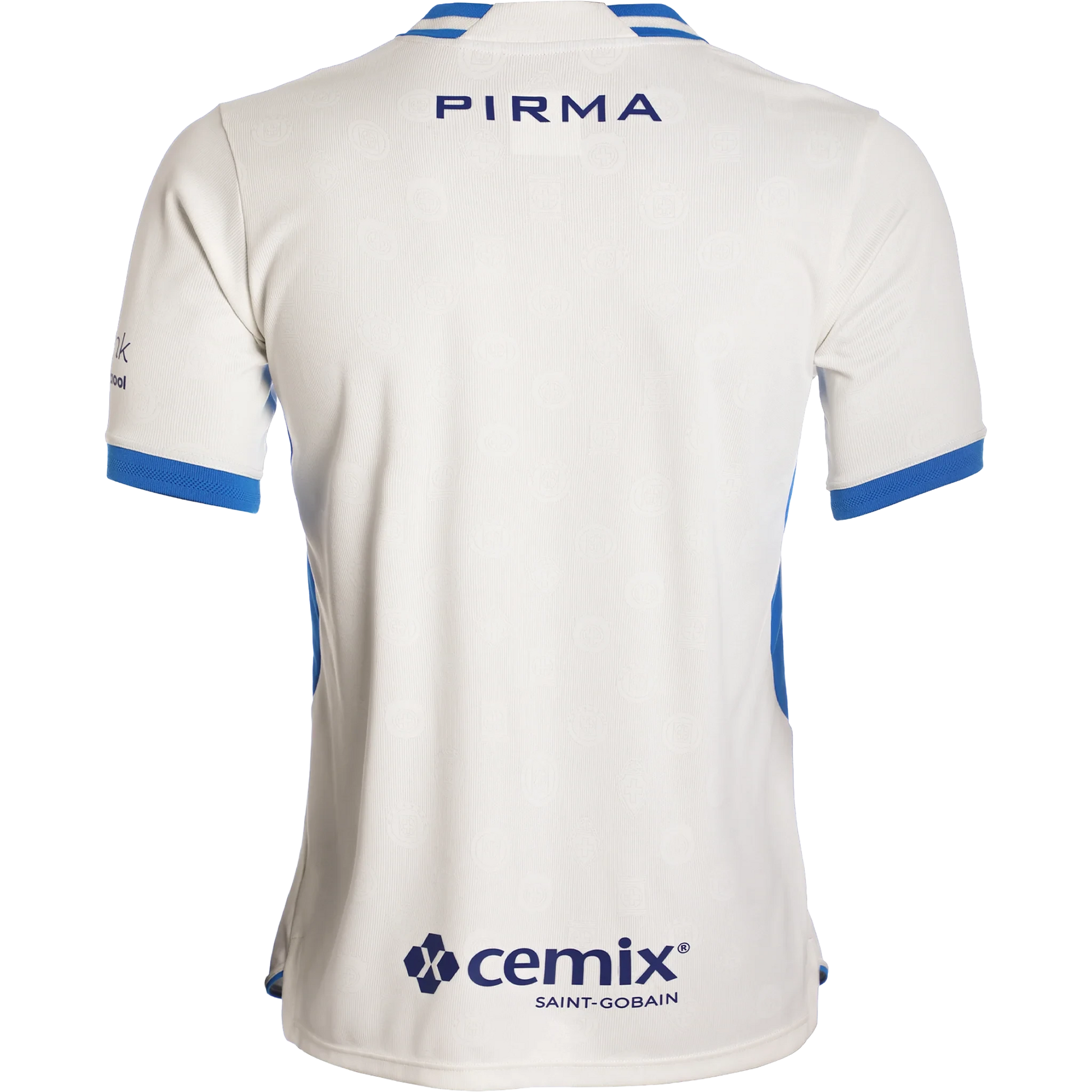 Back view of Cruz Azul away stadium replica jersey showing blank back without name or number