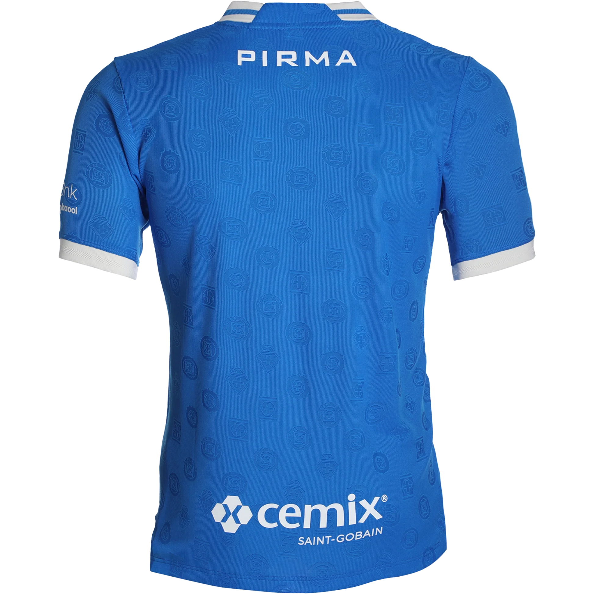 Back view of Cruz Azul home stadium replica jersey showing blank back without name or number