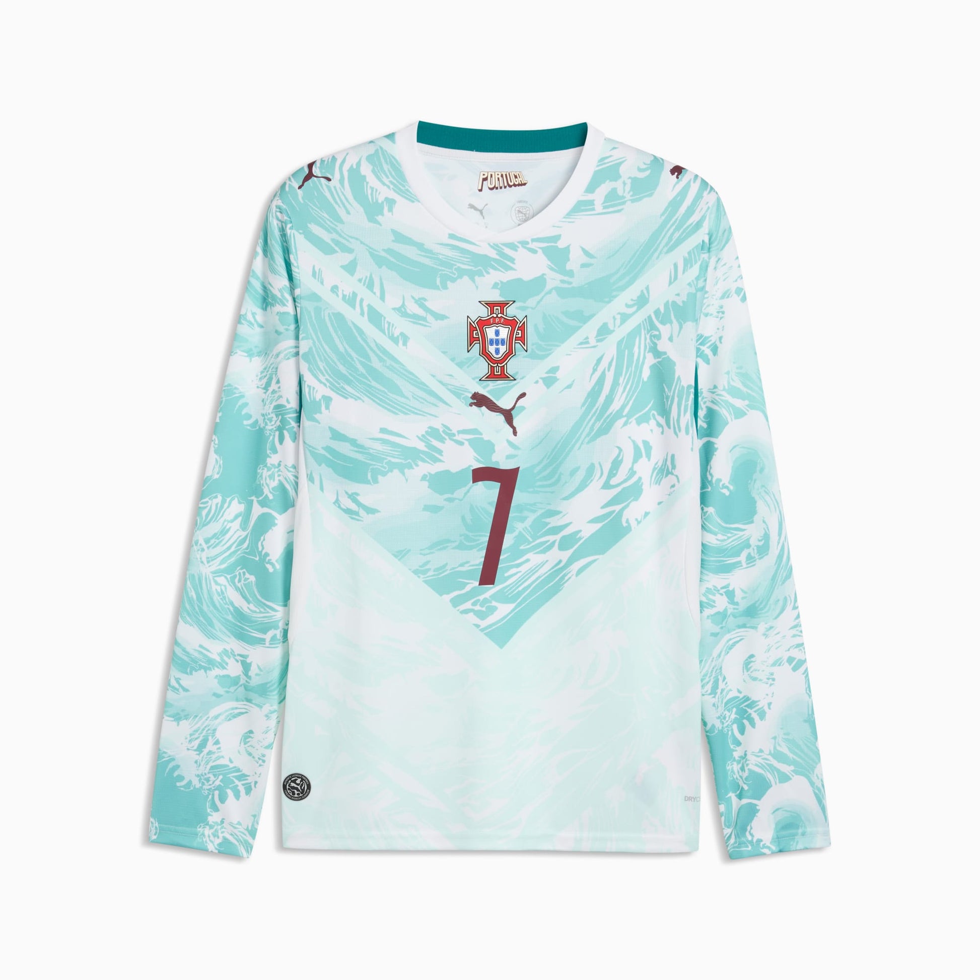 portugal 2026 long sleeve away stadium with ronaldo 7 printing back view
