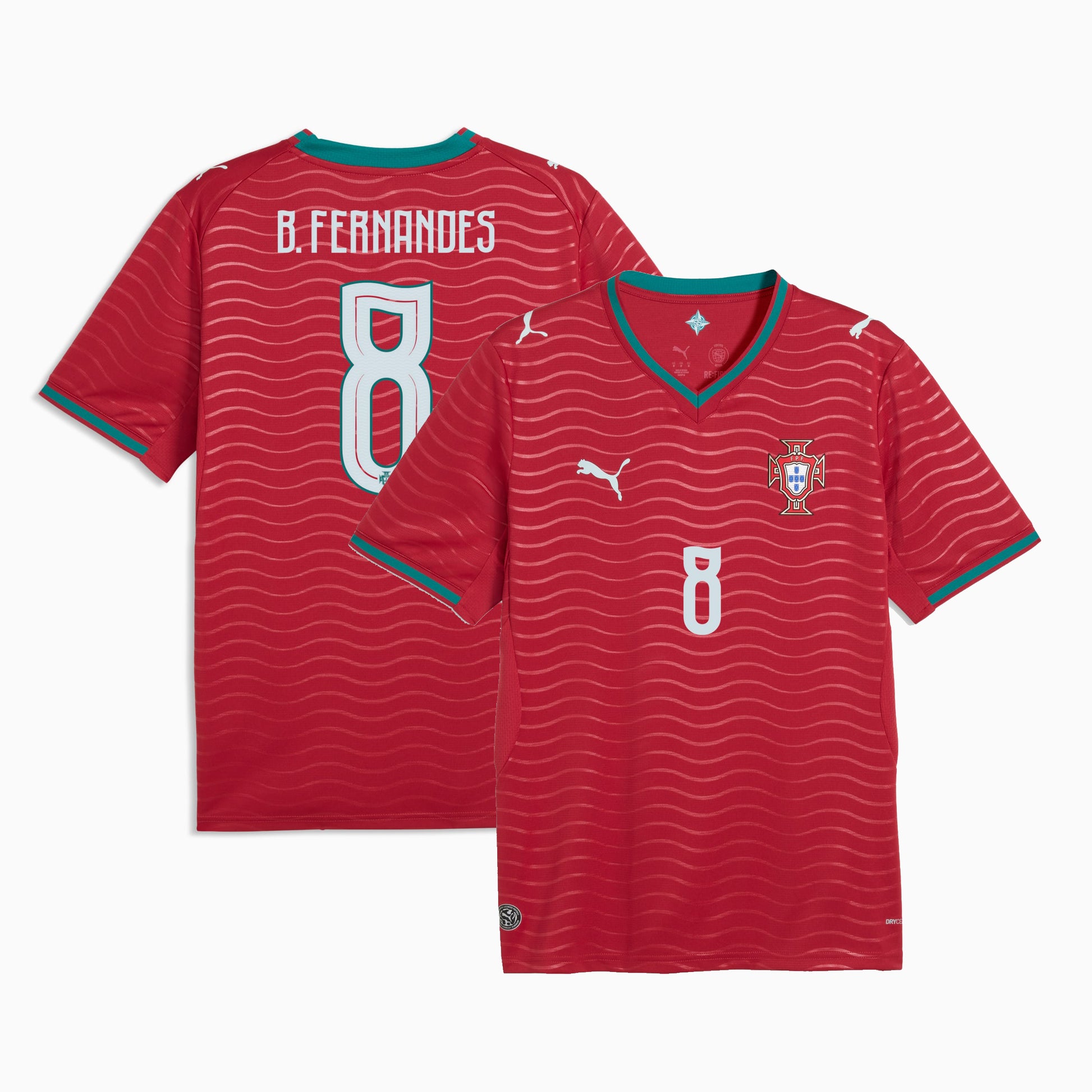Portugal 2026 World Cup home Stadium Replica Jersey with B. Fernandes #8 printing 