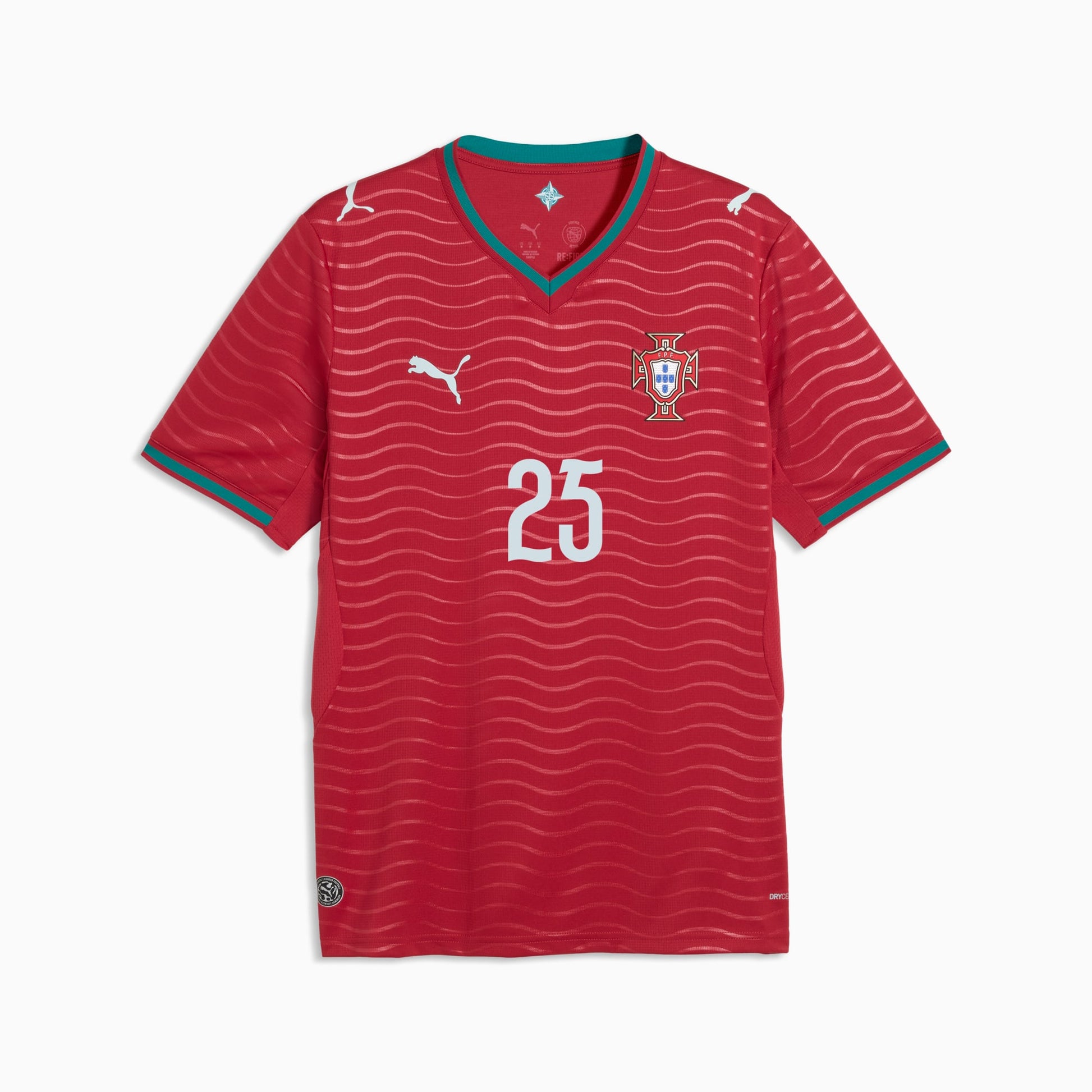Portugal 2026 World Cup Home Stadium Replica Jersey with N. Mendes #25 Printing front view
