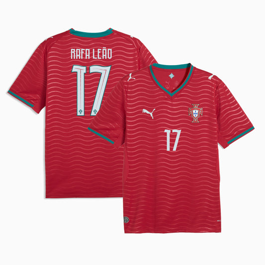 Portugal national team 2026 home soccer jersey with RAFA LEÃO #17 custom print
