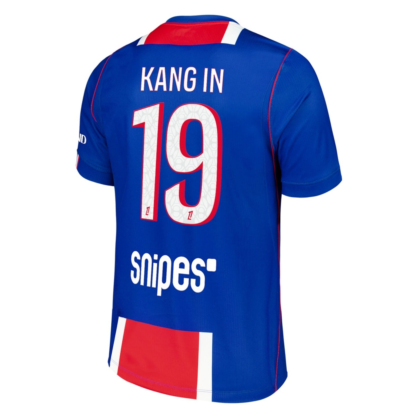 back view of PSG 2026/27 home jersey with KANG IN #19 custom print