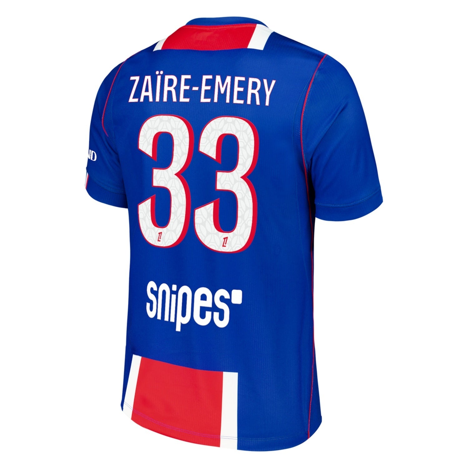 back view of PSG 2026/27 home jersey with ZAÏRE-EMERY #33 custom print
