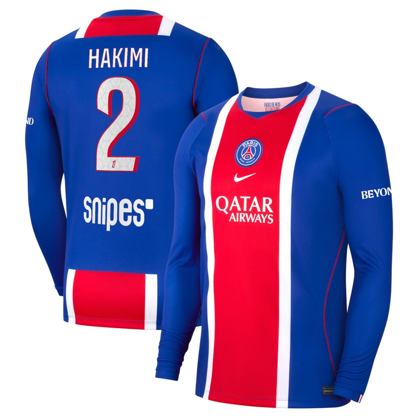 PSG 2026/27 long sleeve home jersey with HAKIMI #2 custom print