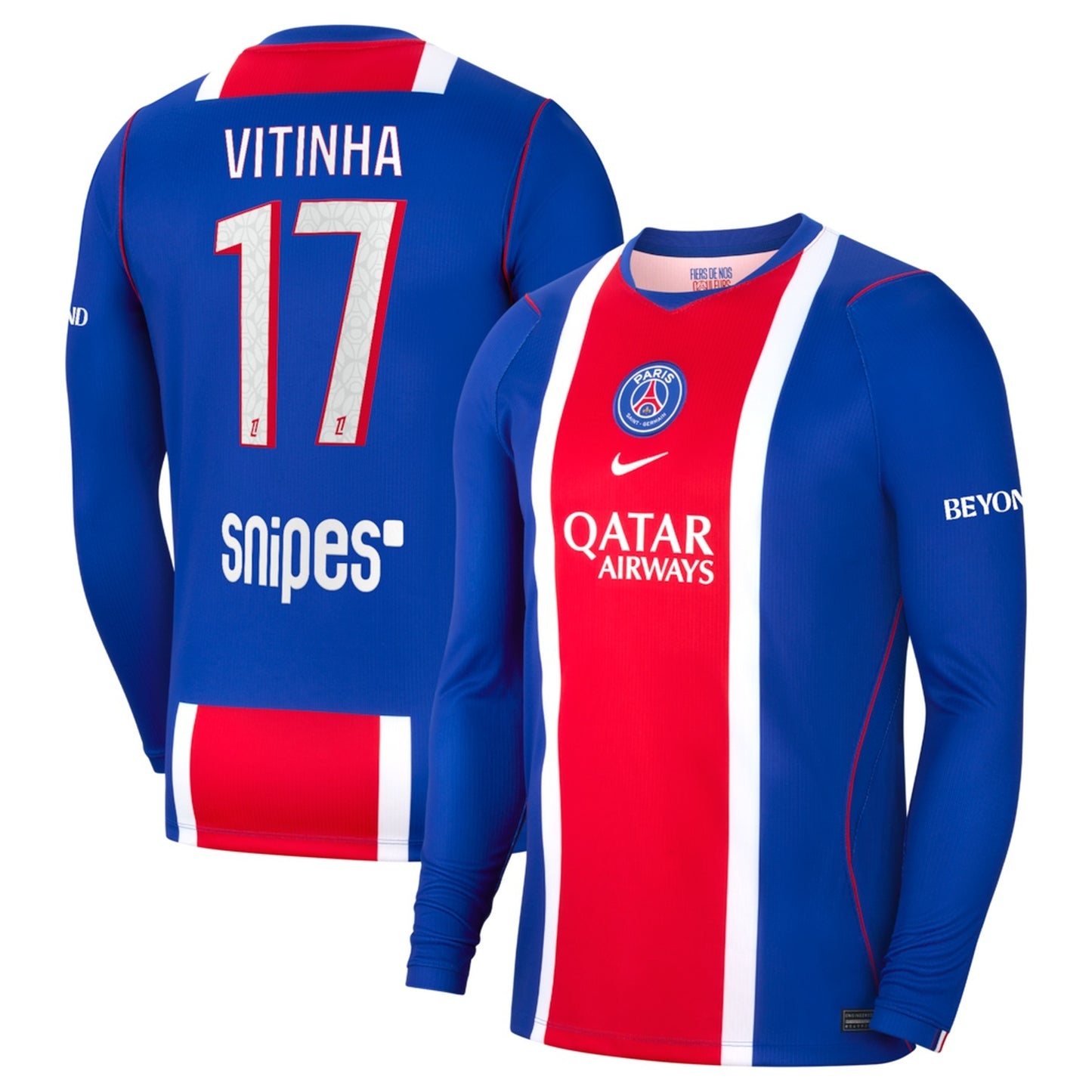 PSG 2026/27 long sleeve home jersey with VITINHA #17 custom print