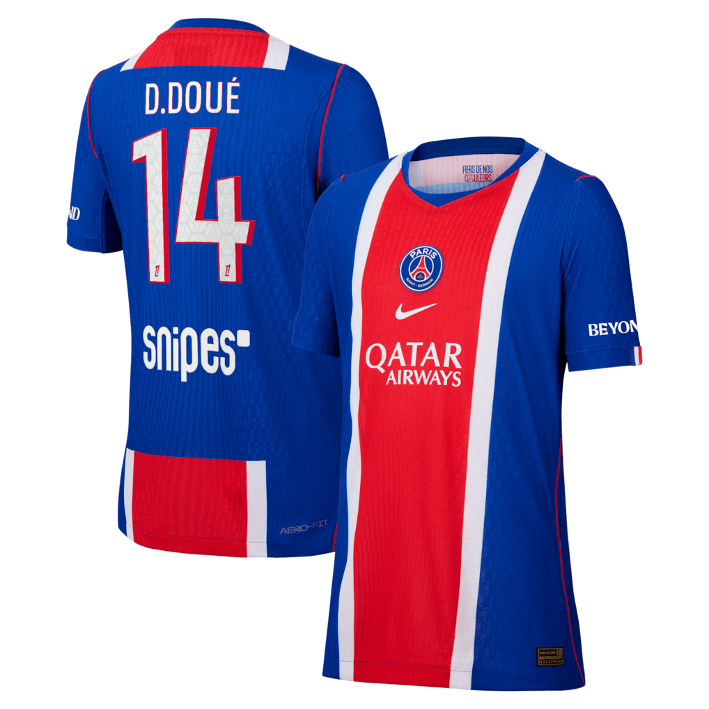 PSG 2026/27 authentic home jersey with D.DOUÉ #14 custom print