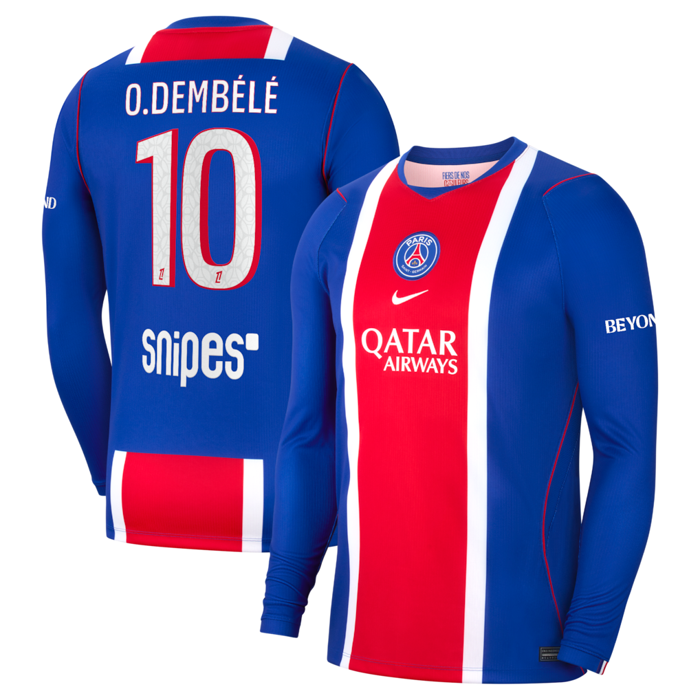 PSG 2026/27 long sleeve home jersey with O.DEMBÉLÉ #10 custom print